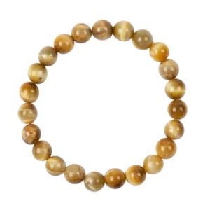 Colored Gold Tiger Eye Stone Stretch Bracelet 8MM