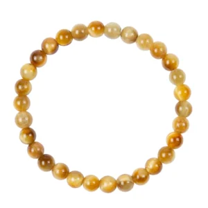 Colored Gold Tiger Eye Stone Stretch Bracelet 6MM