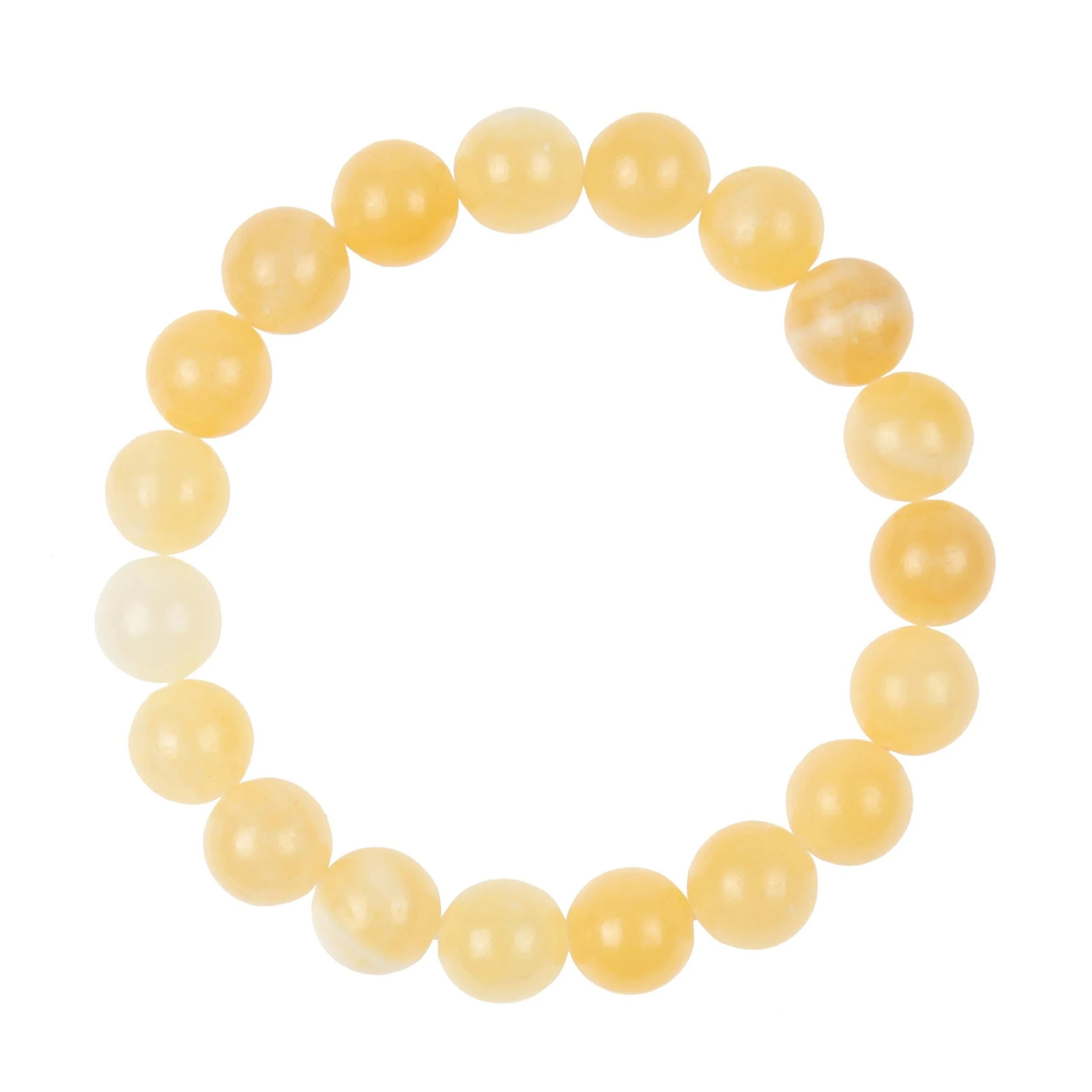 Yellow Jade Stone Stretch Bracelet 10mm