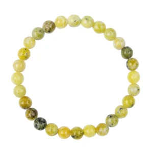 Grass Yellow Jasper Stone Stretch Bracelet 6mm