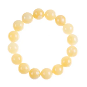 Yellow Jade Stone Stretch Bracelet 12mm