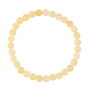 Yellow Jade Stone Stretch Bracelet 4mm