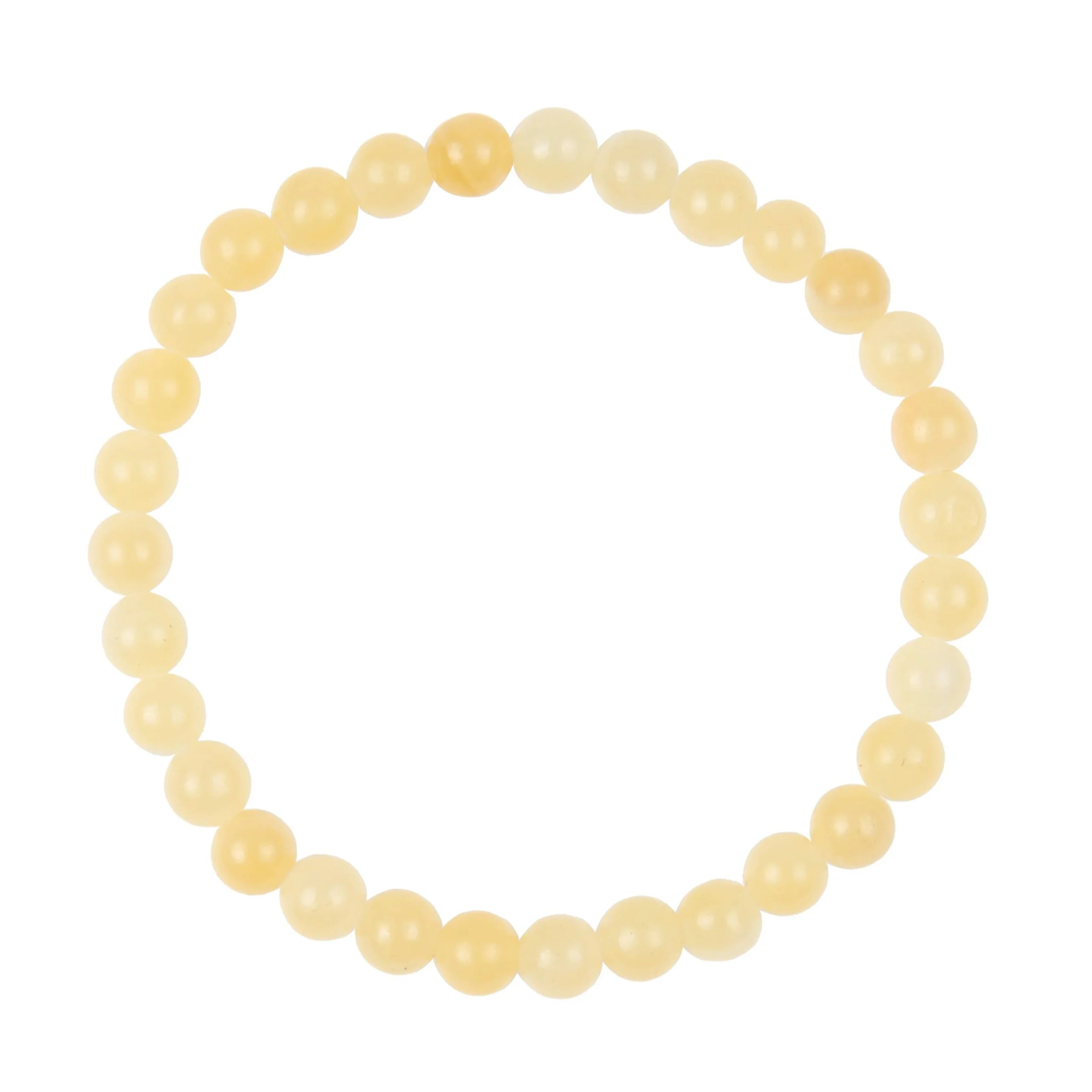 Yellow Jade Stone Stretch Bracelet 4mm