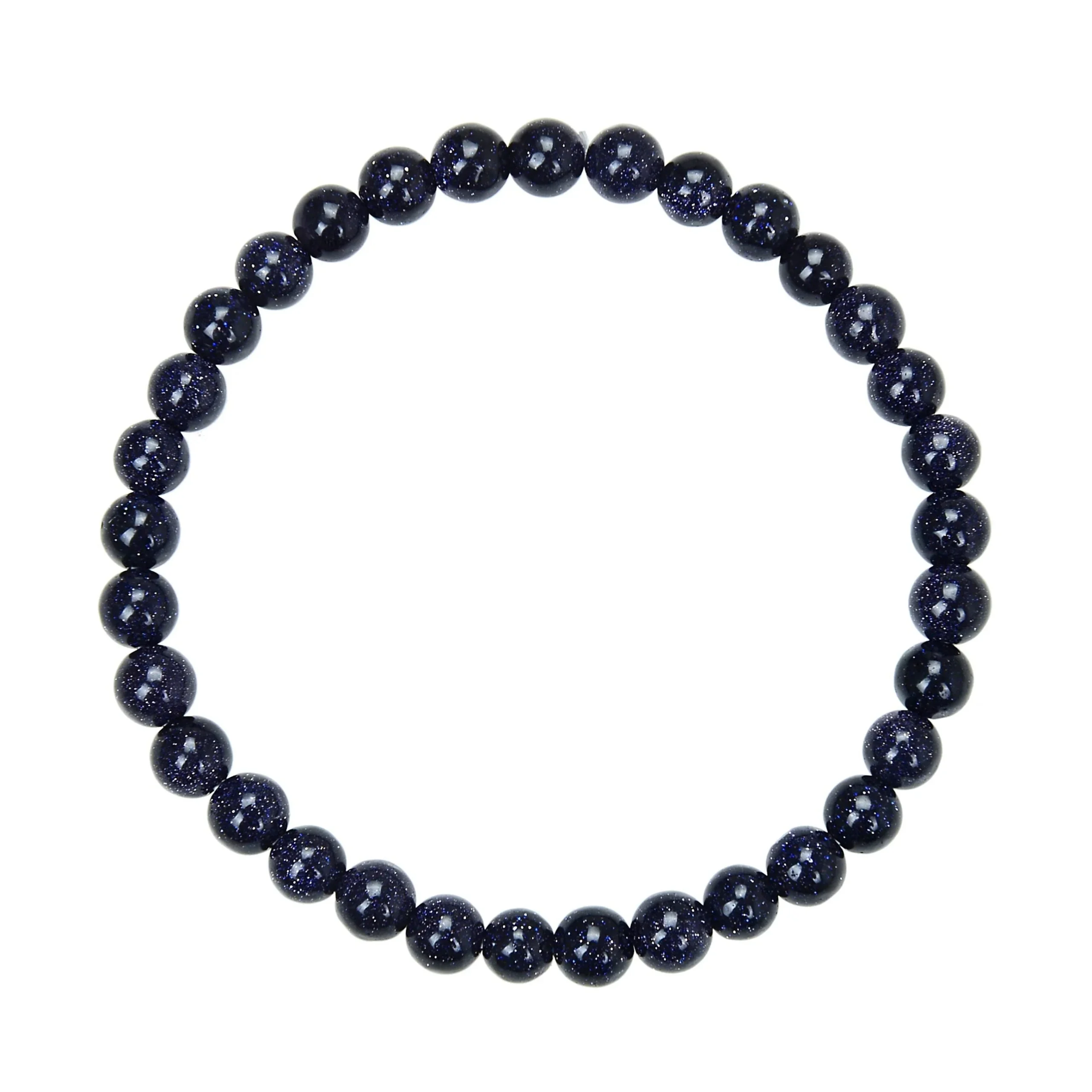 Blue Sandstone Stretch Bracelet 6mm - Image 3