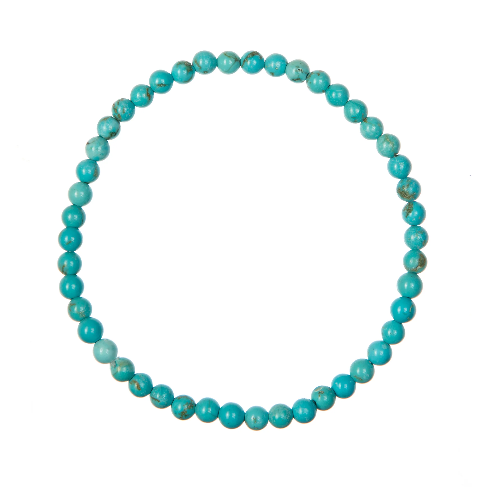 Crack Turquoise Stone Stretch Bracelet 4mm