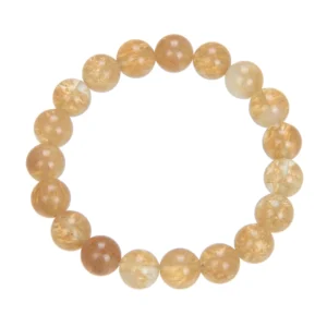 Citrine Quartz Stone Stretch Bracelet 10mm