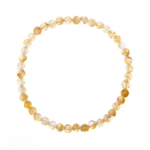 Citrine Quartz Stone Stretch Bracelet 4mm