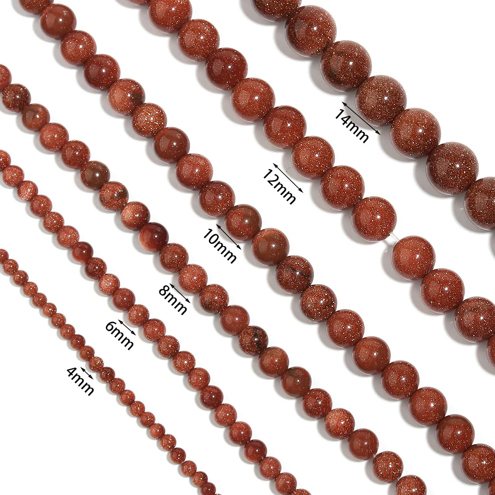 Red Gold Sandstone Bracelet 10mm - Image 4