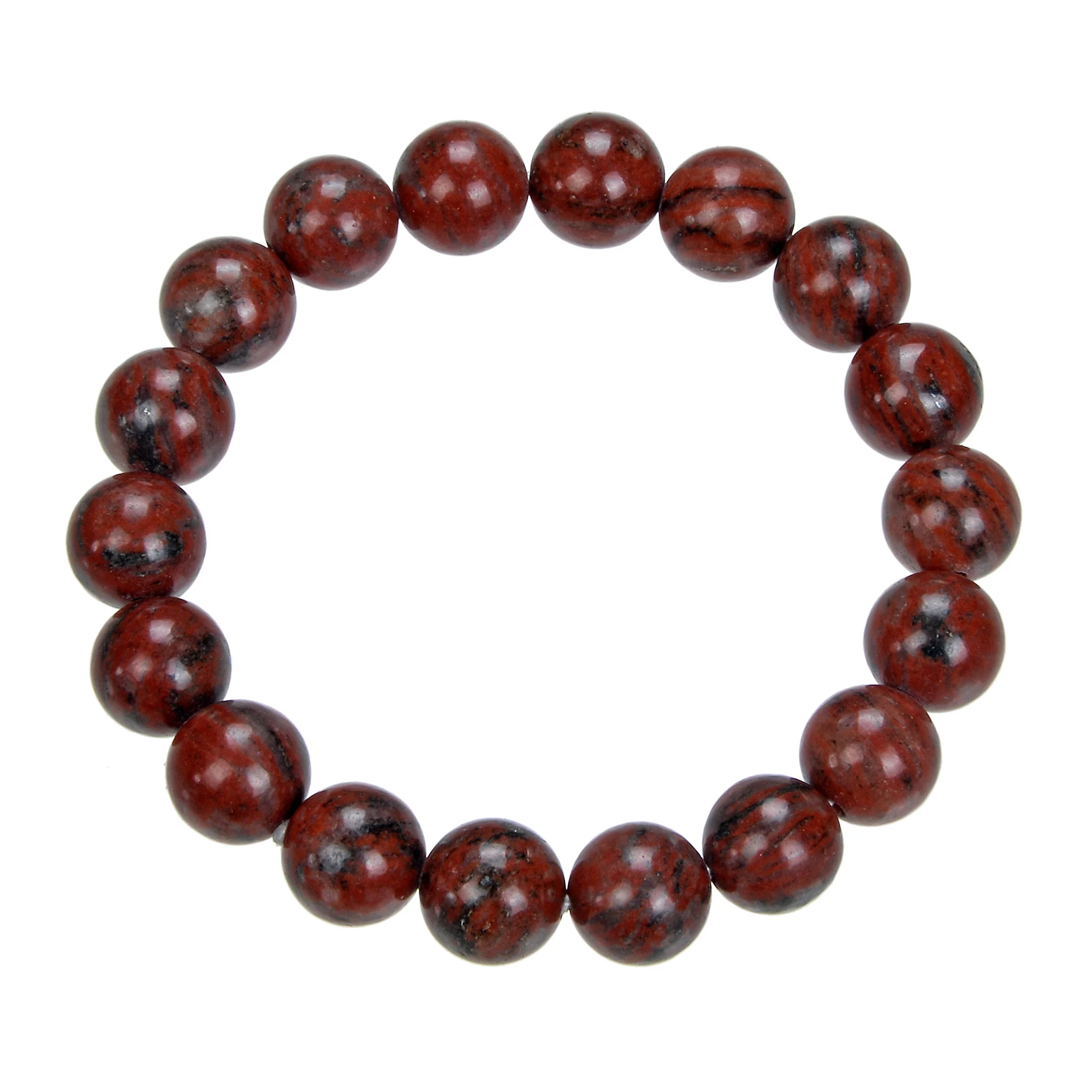 Red Sesame Jasper Stretch Bracelets 10mm