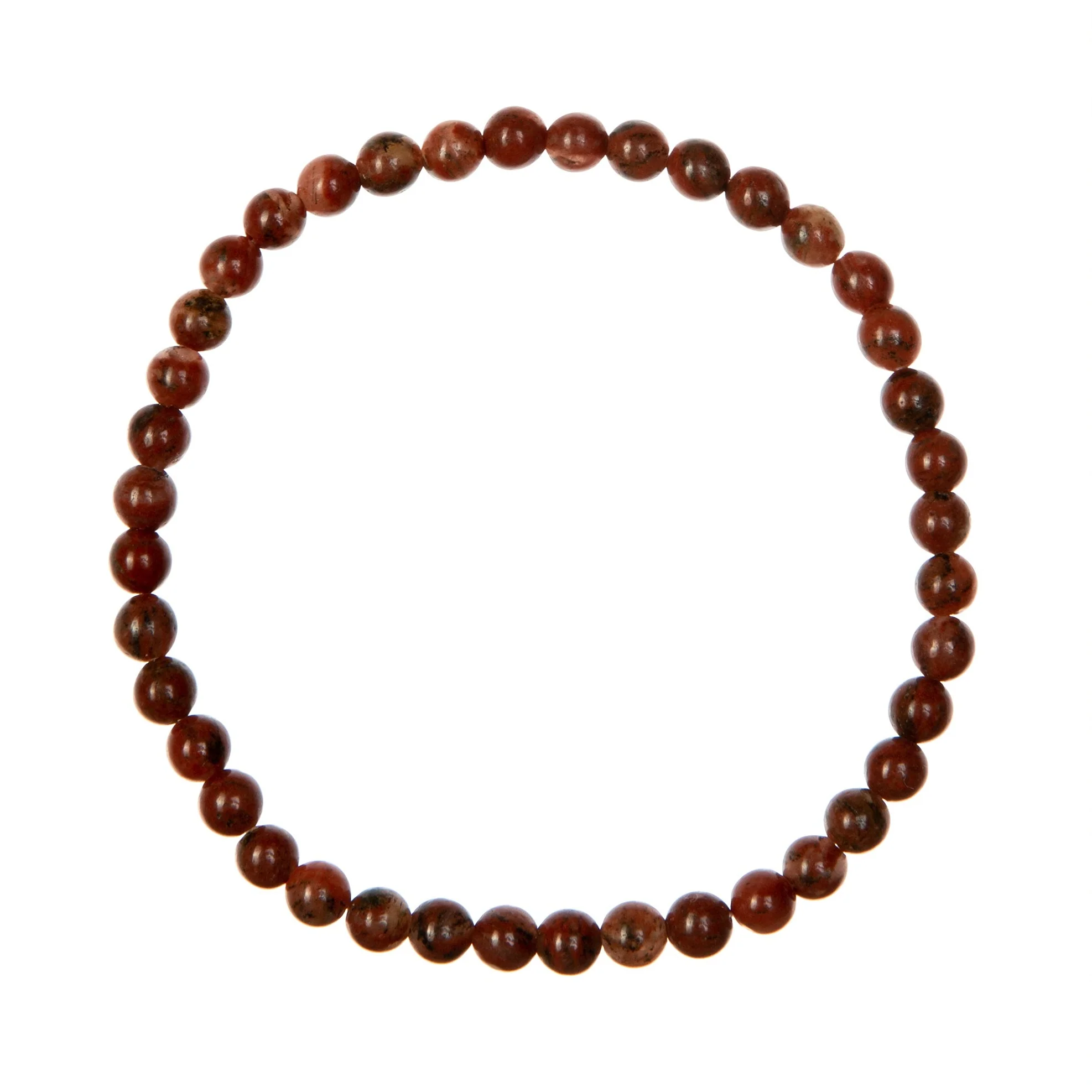 Red Sesame Jasper Stretch Bracelets 4mm