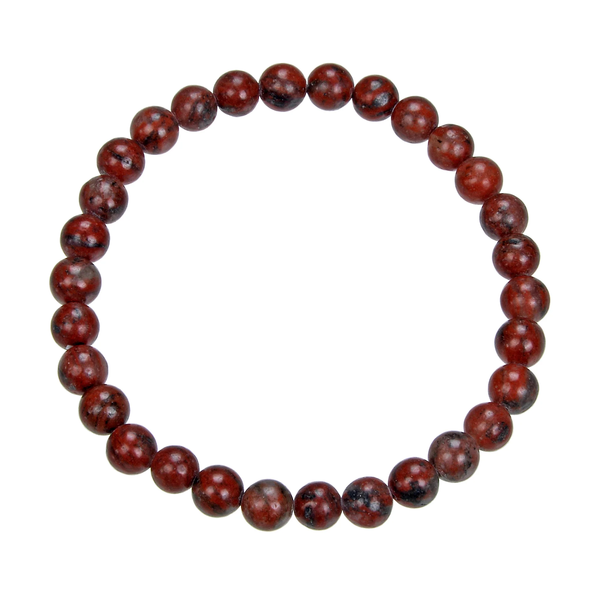 Red Sesame Jasper Stretch Bracelets 6mm