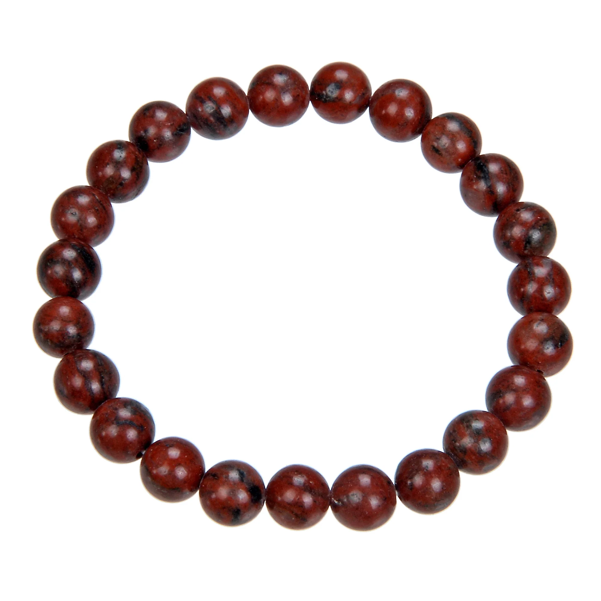Red Sesame Jasper Stretch Bracelets 8mm