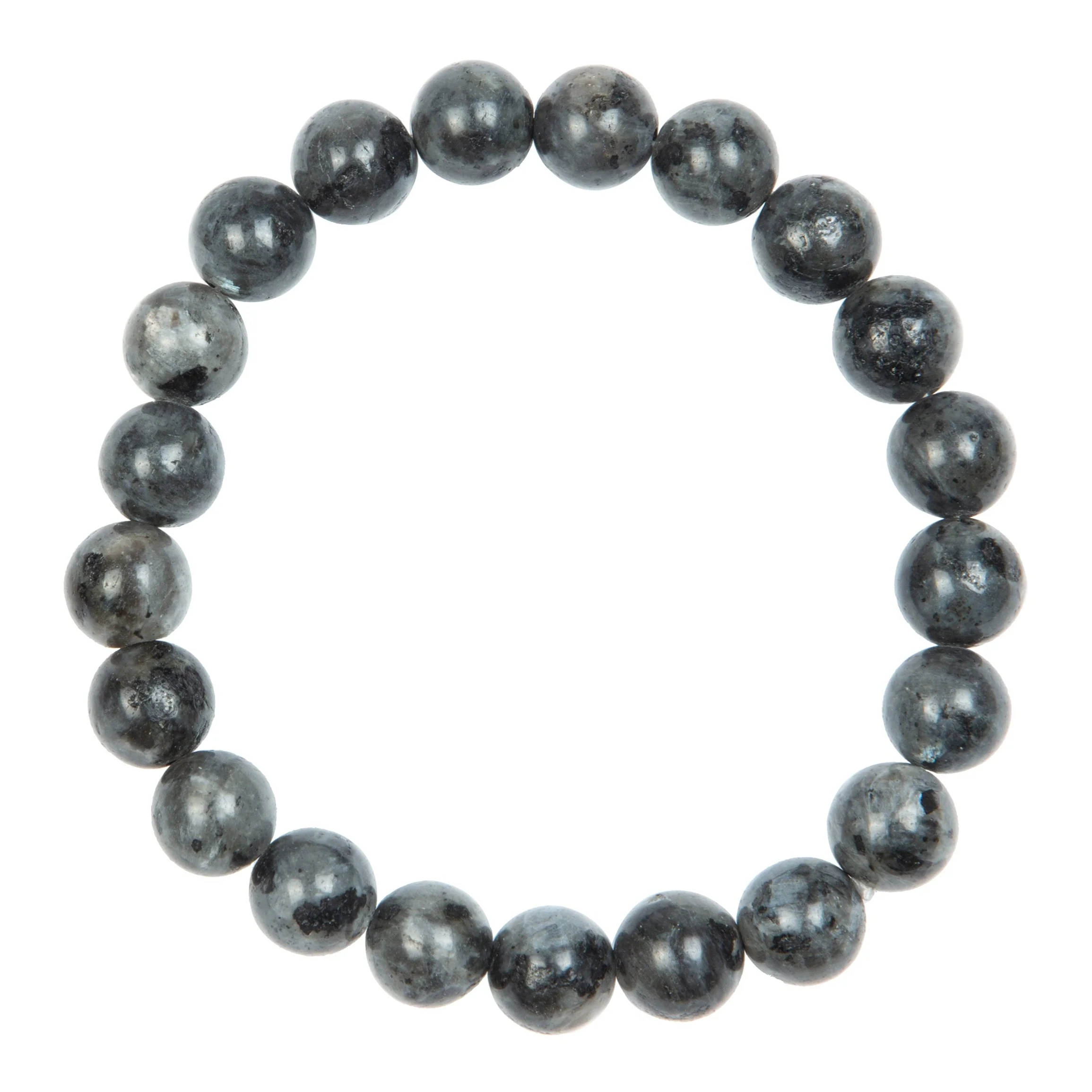 Black Labradorite Stone Stretch Men Bracelet 10mm