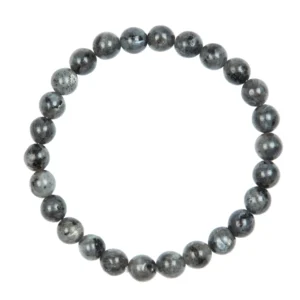 Black Labradorite Stone Stretch Men Bracelet 8mm