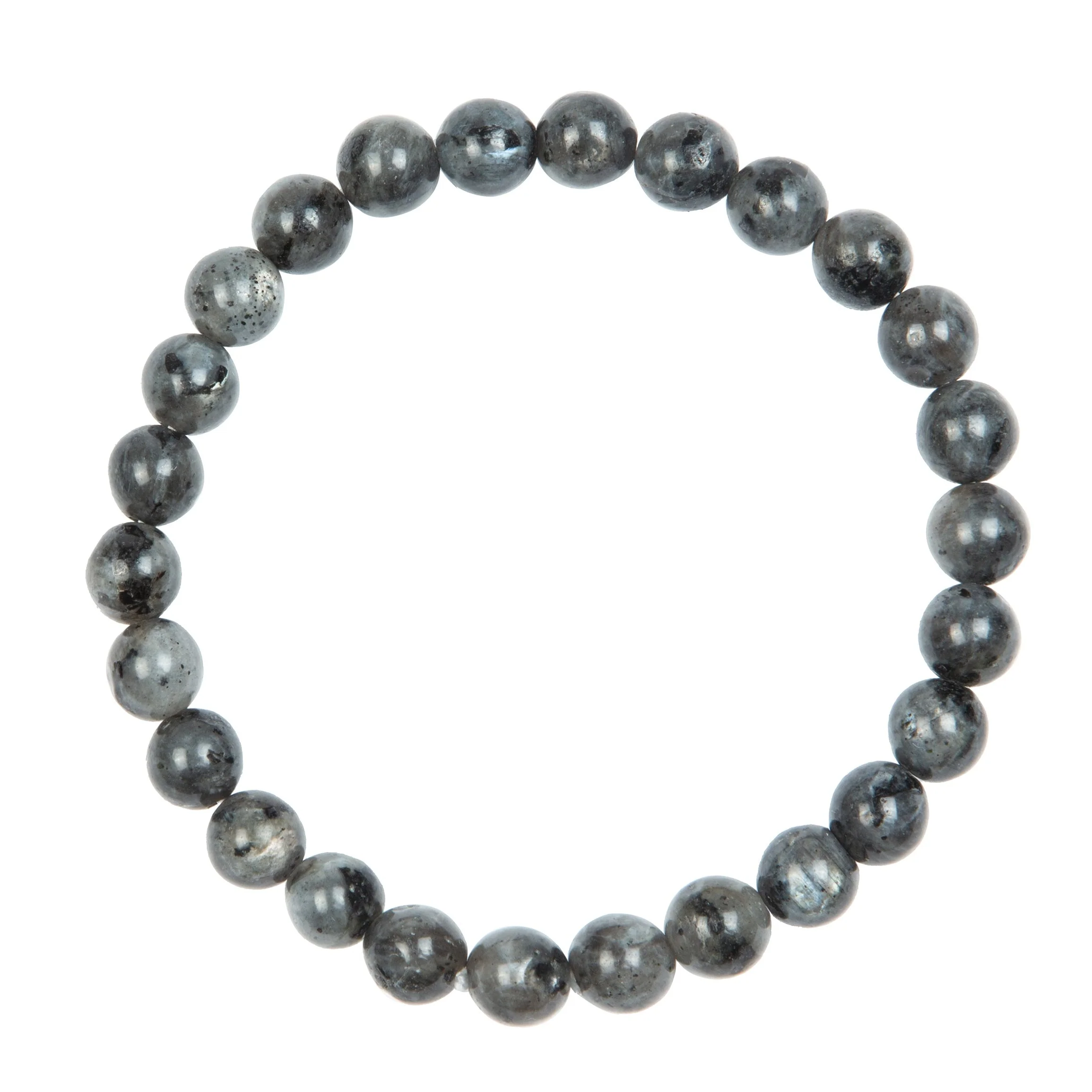 Black Labradorite Stone Stretch Men Bracelet 8mm