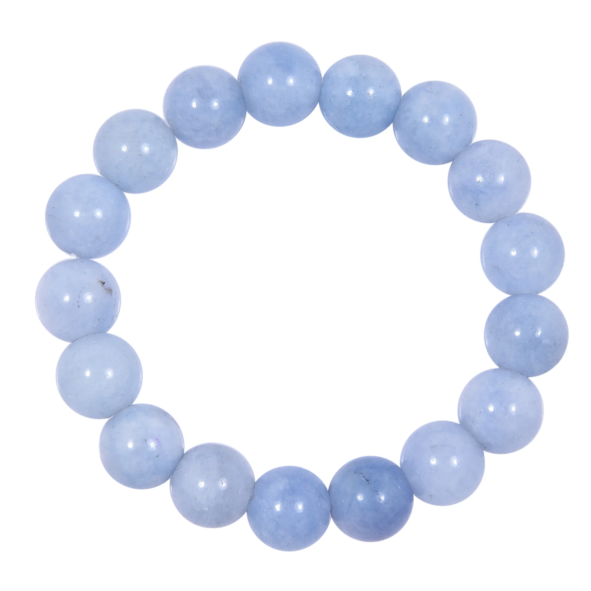 Blue Jade Stone Stretch Bracelets 6mm - Image 3