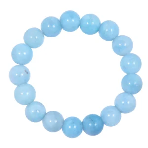 Blue Jade Stone Stretch Bracelets 12mm