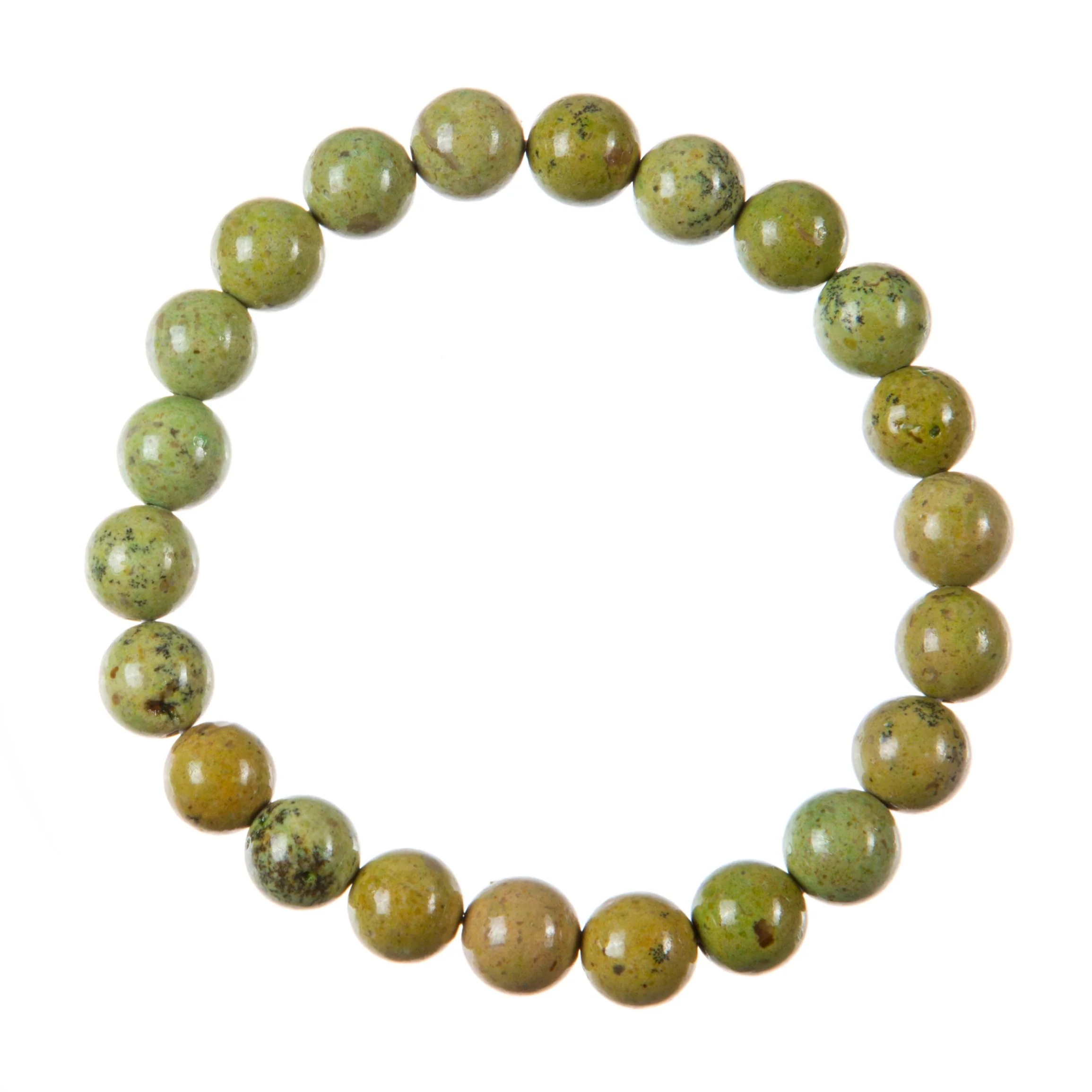 Green Medicinal Stone Stretch Bracelet 8mm