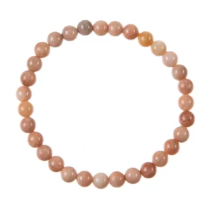 Orange Moonstone Bead Stretch Bracelet 6mm