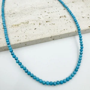 3MM Natural Stone Pearl Bead Necklace