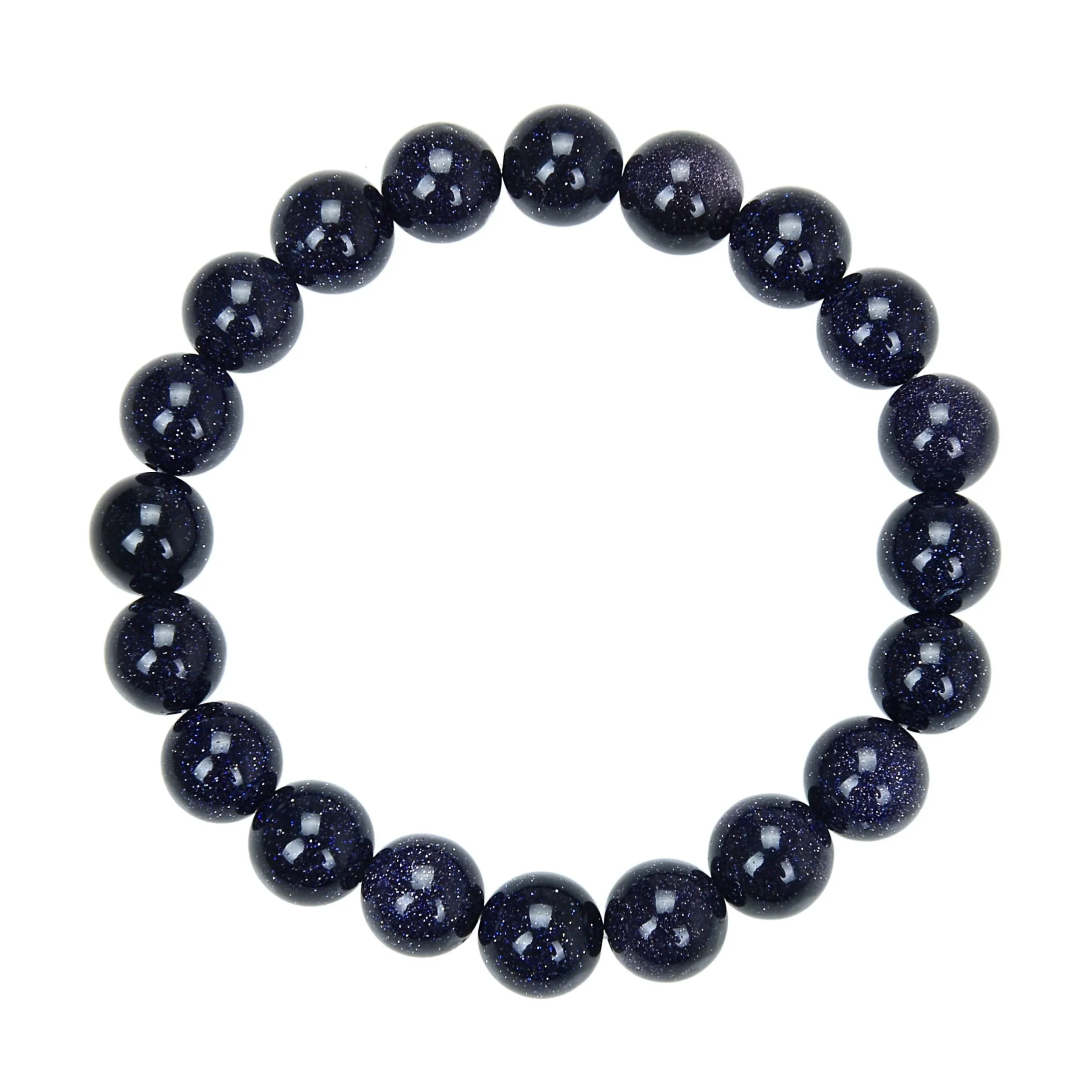 Blue Sandstone Stretch Bracelet 6mm - Image 2