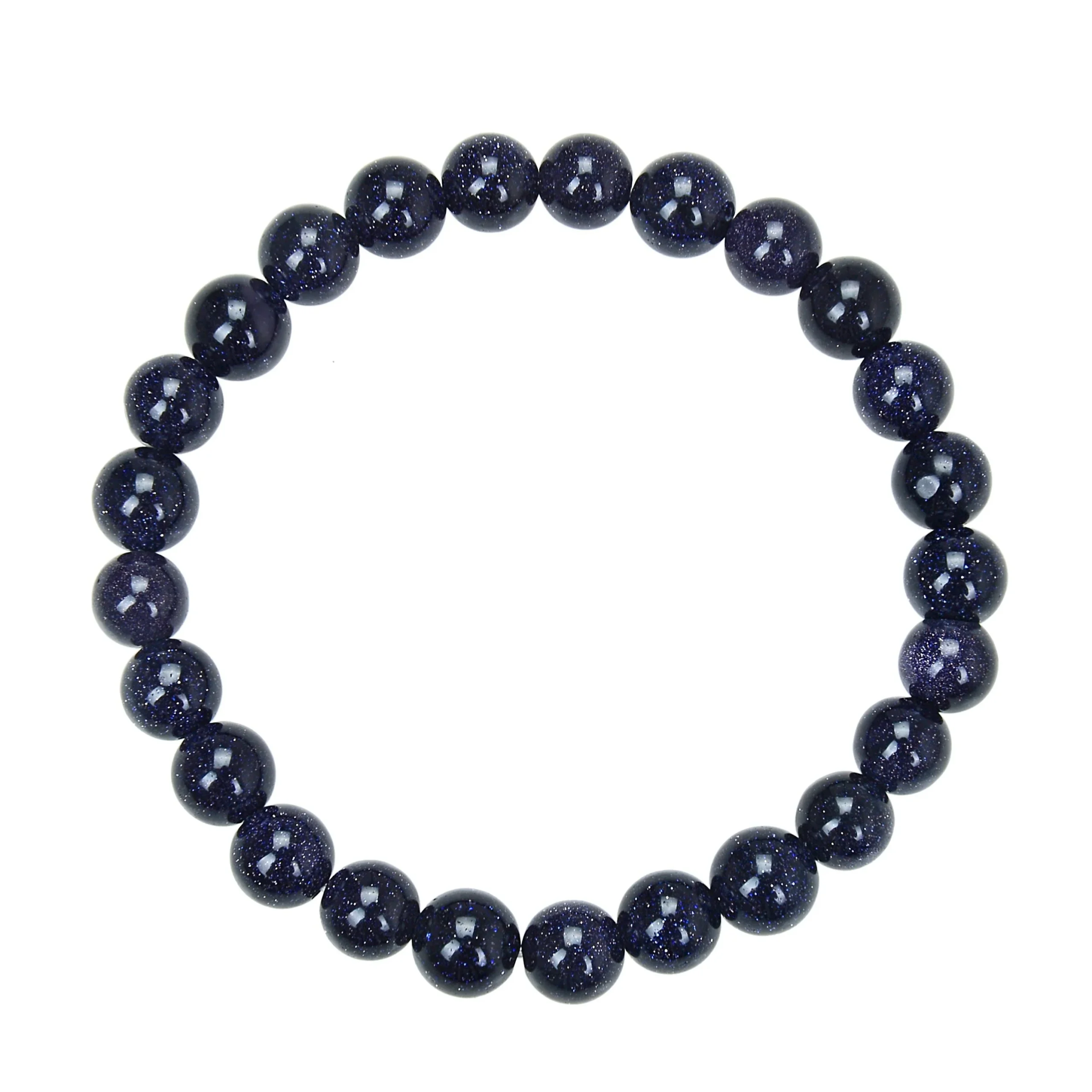 Blue Sandstone Stretch Bracelet 6mm