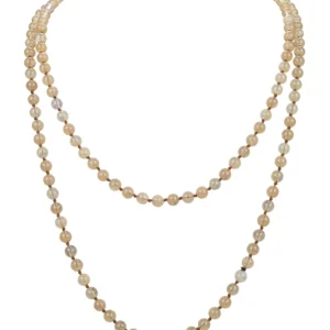 Citrine Quartz Bead Long Necklace